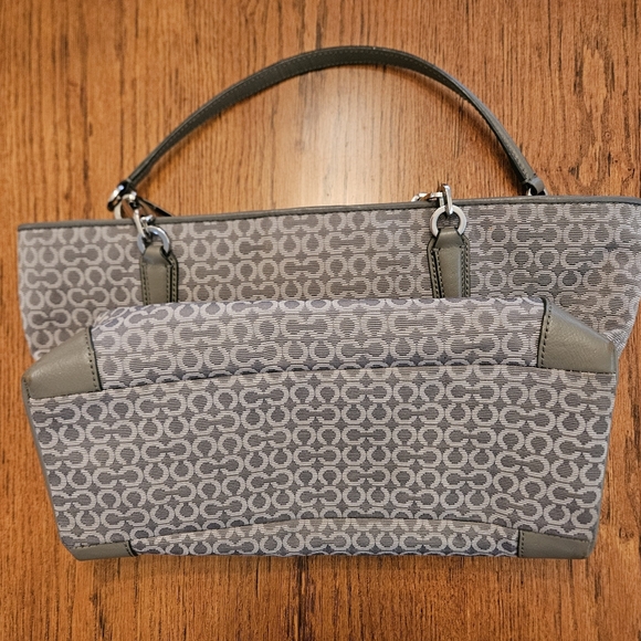 Coach Gray Madison East West Leather Trim Tote Bag w/ "C" - Picture 6 of 13